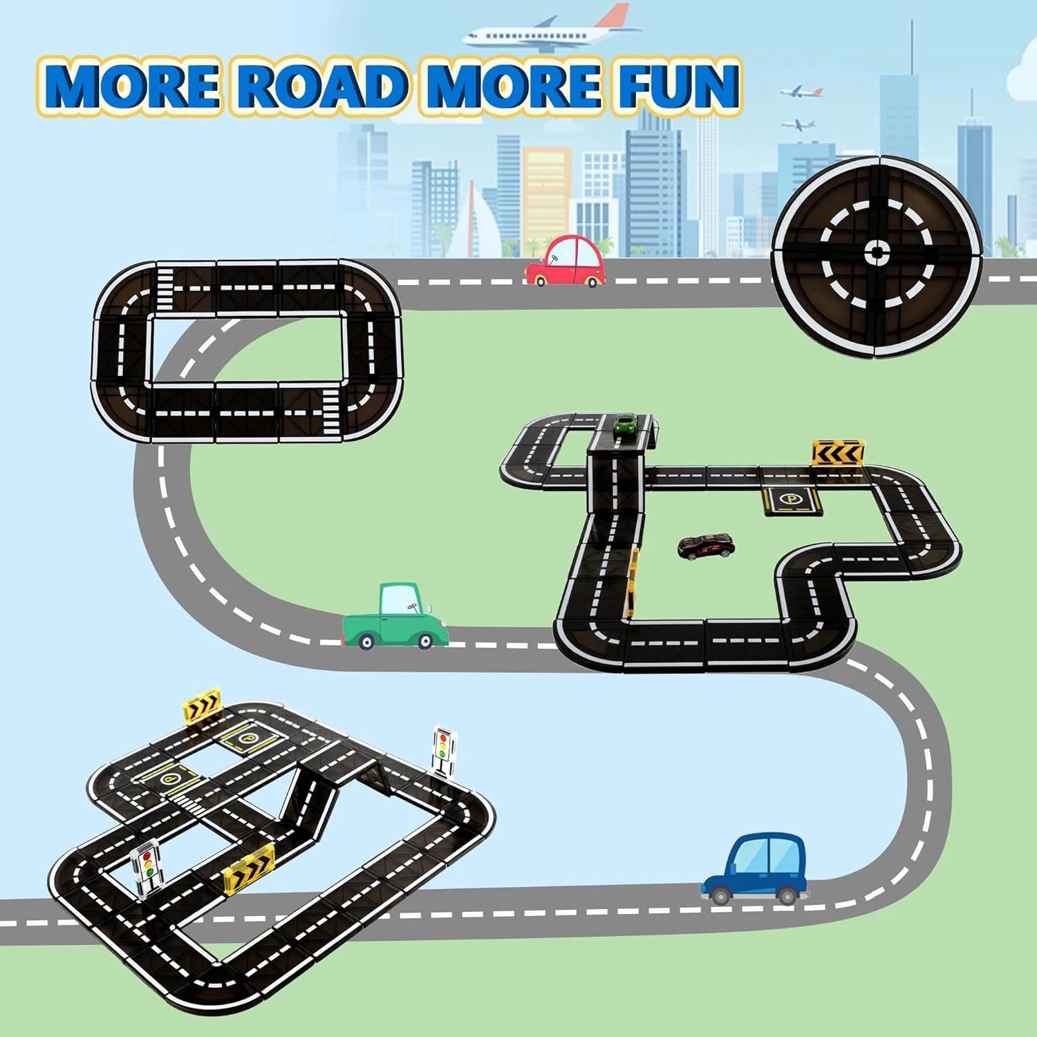 Magnetic Road Tiles Set