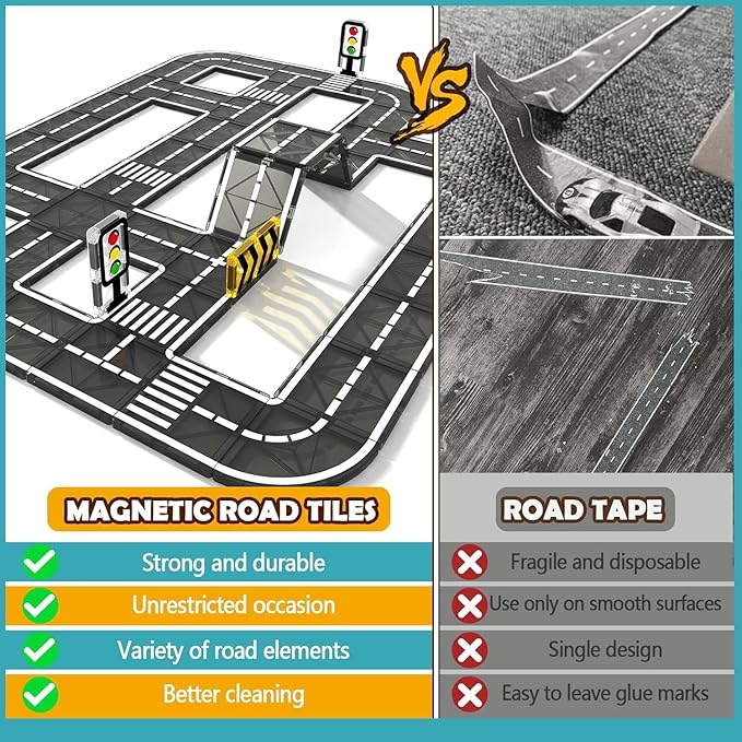 Magnetic Road Tiles Set