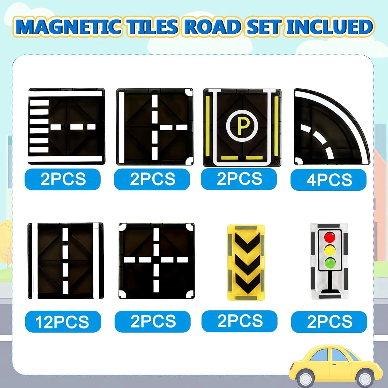 Magnetic Road Tiles Set