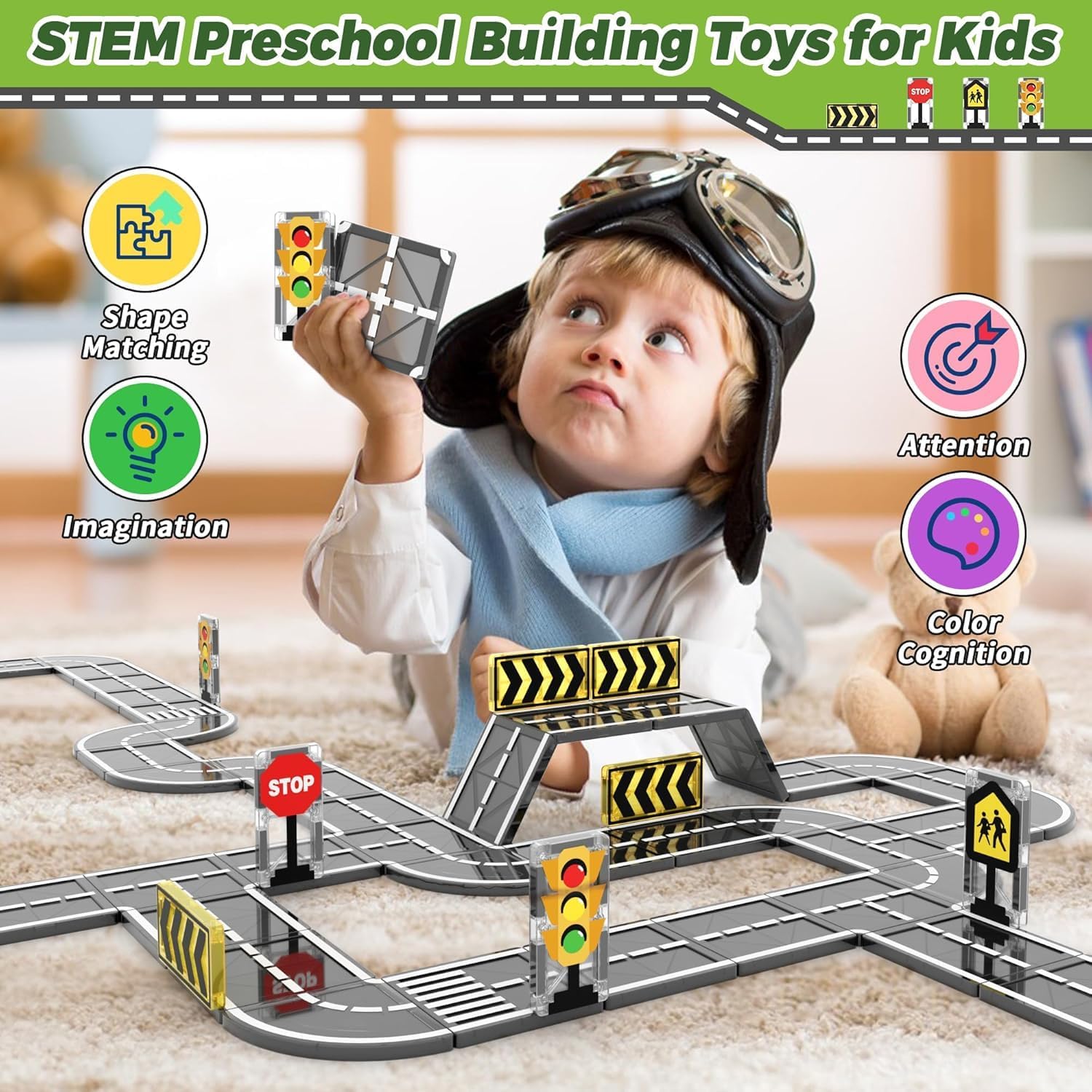 Magnetic Road Tiles Set